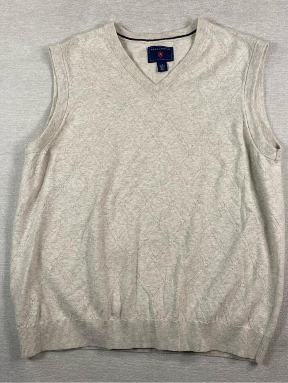 Saddlebred Men's V-Neck Cream Sweater Vest